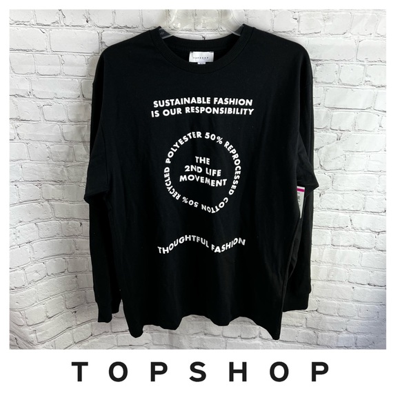 Topshop Tops - NWOT Topshop black t-shirt sustainable fashion size 6